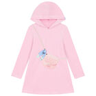 Girls Pink Bag Hooded Dress, 1, hi-res